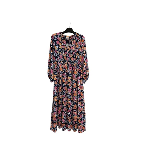Wonderly Dresses & Skirts - Wonderly Floral Tie-Neck Maxi Dress | Size PXL | NWT